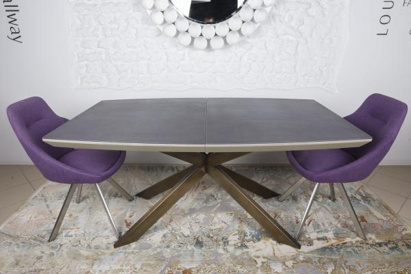 Стол Nicolas Portland HT2395 160 мокко/баклажан/олово стеклокерамика, фото 5