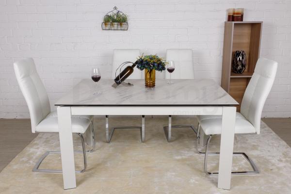 Стіл Nicolas Oslo 140 кераміка білий, фото 4