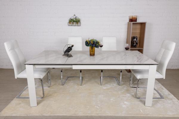 Стіл Nicolas Oslo 140 кераміка білий, фото 5