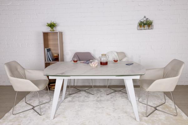 Стіл Nicolas Calgary HT93005 (160/230 * 90) кераміка білий, фото 5