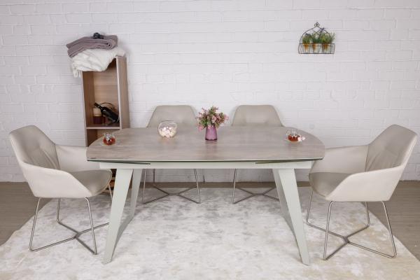 Стіл Nicolas Calgary HT93005 (160/230 * 90) кераміка бежевий, фото 1