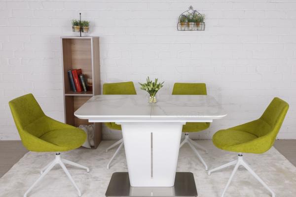 Стол Nicolas Alabama HT2695 (120/160*80) керамика белый, фото 4