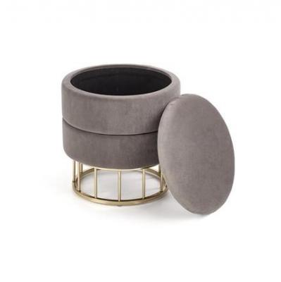 Пуф HALMAR MINTY пепельный/ золотой, фото 1