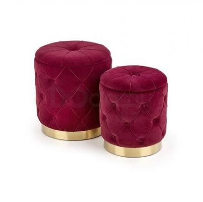 Набір двох пуфів HALMAR POLLY бордовий, фото 2