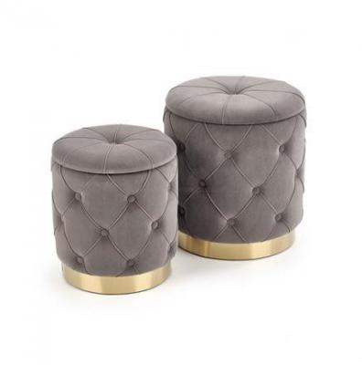 Набір двох пуфів HALMAR POLLY попелястий, фото 1