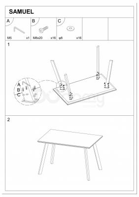 Стіл SIGNAL Samuel 120x80 Ефект мармуру/чорний мат, фото 2