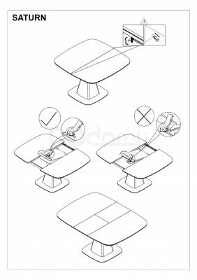 Стіл SIGNAL Saturn 120(160)X120 білий матовий, фото 2