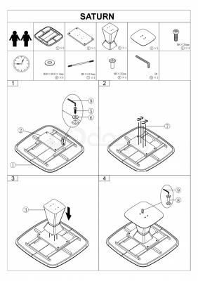 Стіл SIGNAL Saturn 120(160)X120 білий матовий, фото 3