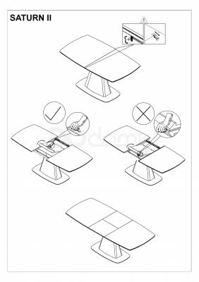 Стіл SIGNAL Saturn II Ceramic 160(210)X90 Ефект мармуру/білий матовий, фото 2