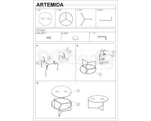 Комплект SIGNAL журнальних Столиків Artemida Сірий+чорний/чорний, фото 2