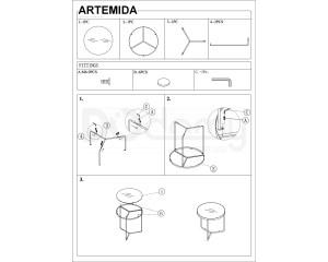 Комплект SIGNAL журнальних Столиків Artemida Сірий+чорний/чорний, фото 3