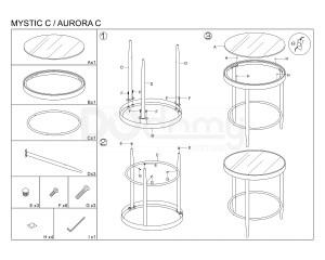 Журнальний столик SIGNAL Aurora C Мармур/Хром, фото 2