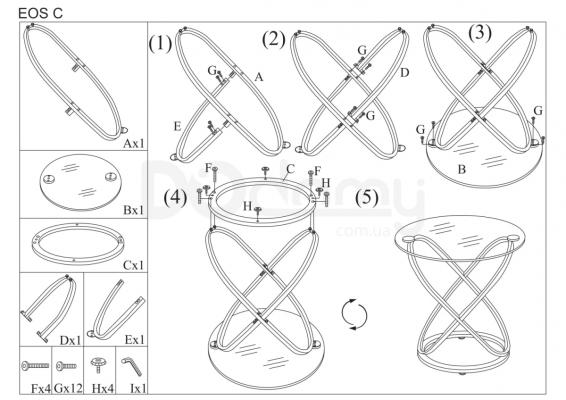 Журнальный столик Signal Eos C Прозрачный/Хром, фото 2