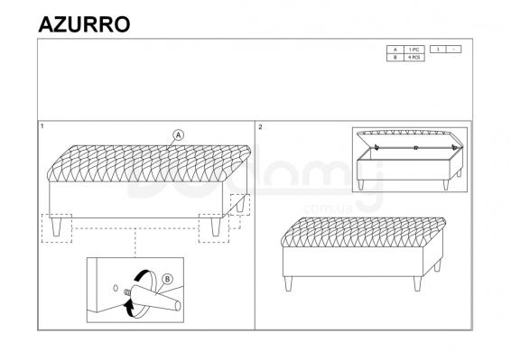 Пуф Signal сундук Azurro Velvet Серый, фото 2