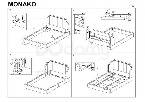 Ліжко SIGNAL Monako Velvet 160x200 Рожевий/Золото, фото 2