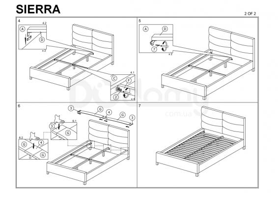 Ліжко SIGNAL Sierra Velvet 160x200 Сірий/дуб, фото 2