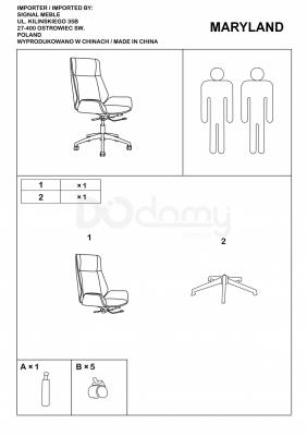 Офісний стілець SIGNAL Maryland чорний, фото 3