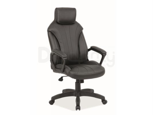 Офісний стілець SIGNAL Q-370 чорний Екошкіра, фото 1