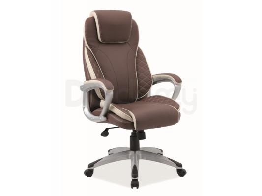 Офісний стілець SIGNAL Q-391 Кремовий/Коричневий Екошкіра, фото 1