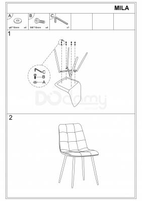 Стілець SIGNAL Mila Velvet чорний/Сірий, фото 2