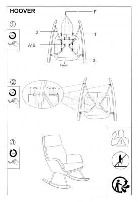 Крісло SIGNAL-гойдалка Hoover Velvet Помаранчевий, фото 2