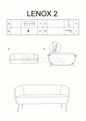 Диван Signal Lenox 2 Голубой, фото 2