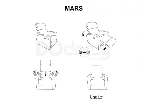 Крісло SIGNAL розкладне Mars Сірий, фото 2