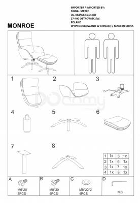 Крісло SIGNAL Monroe Velvet Рожевий, фото 3