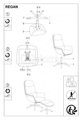 Крісло SIGNAL Regan Морський, фото 2
