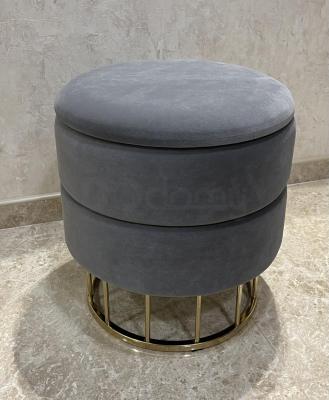 Пуф HALMAR MINTY пепельный/ золотой, фото 3