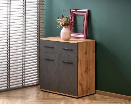 Комод HALMAR LIMA KM-1 Дуб Вотан/Серый, фото 1