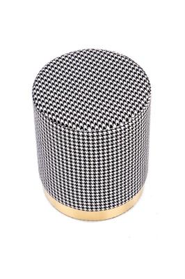 Пуф HALMAR ARUNA черный / белый / золотой, фото 2