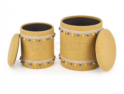 Набор двух пуфов HALMAR GRADO Желтый, фото 2