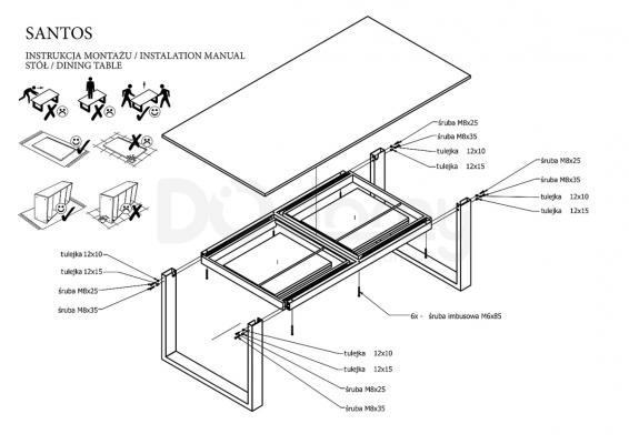 Стіл Signal SANTOS Дуб / Чорний 160 (260) х 90, фото 2