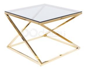 Журнальный столик LIAM  Стекло Дымчатое/ Золотое 60X60 Signal, фото 1