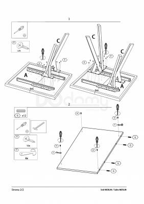 Стол раскладной Signal MERLIN 90(240)X90 Белый матовый / черный, фото 3
