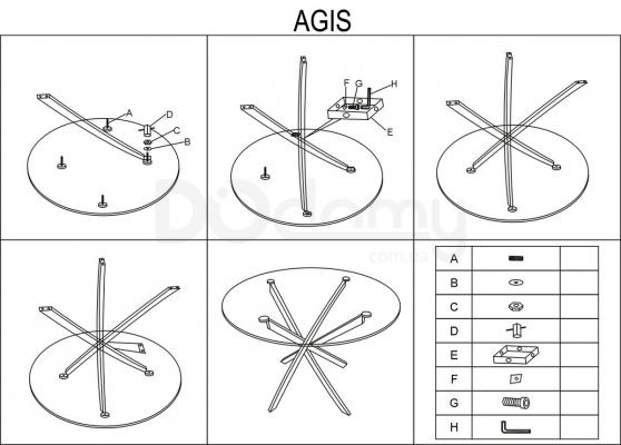 Стол SIGNAL AGIS Золотой 90, фото 2
