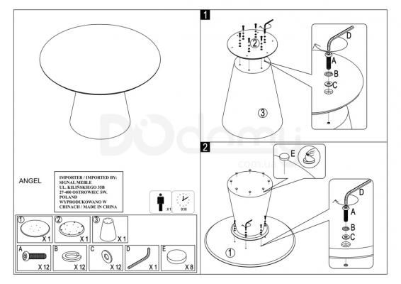 Стол SIGNAL ANGEL 120 Эффект мрамора/черный, фото 2