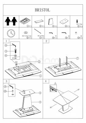 Стіл розкладний SIGNAL BRISTOL CERAMIC 120(160)X85, фото 2