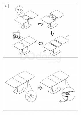 Стіл розкладний SIGNAL BRISTOL CERAMIC 120(160)X85, фото 3