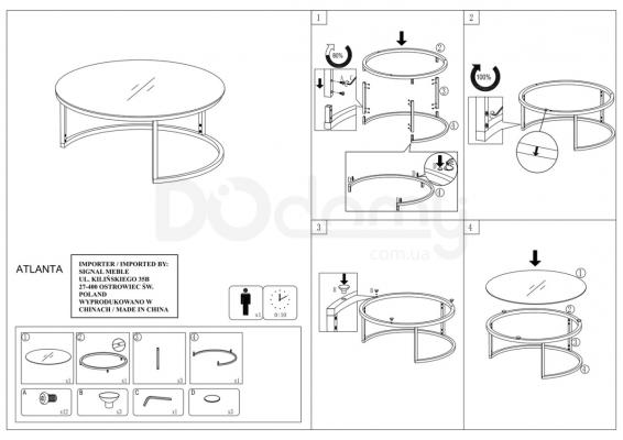 Журнальні столики SIGNAL Atlanta III Дуб, фото 3