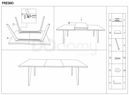 Стол раскладной SIGNAL FRESNO 150(210)X90, фото 2