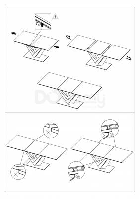 Стіл розкладний SIGNAL SORENTO CERAMIC CZARNY 160(220)X90, фото 3