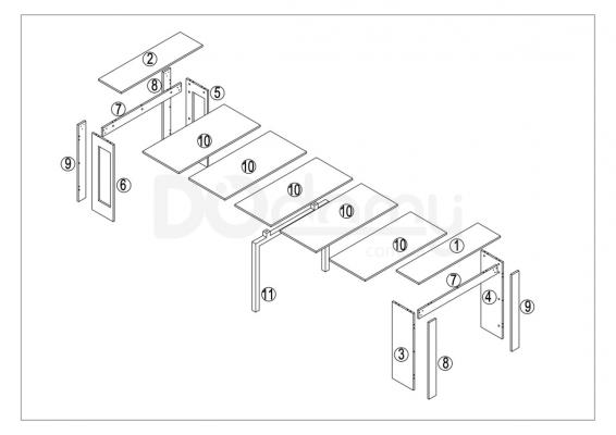 Стіл розкладний SIGNAL RENO Дуб 60(300)х90, фото 3