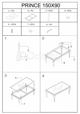Стол SIGNAL  PRINCE 150х90, фото 2