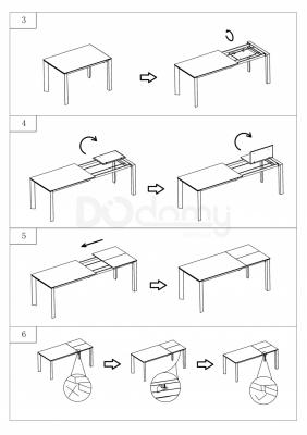 Стіл розкладний SIGNAL METROPOL CERAMIC Чорний 120(180)X80, фото 3