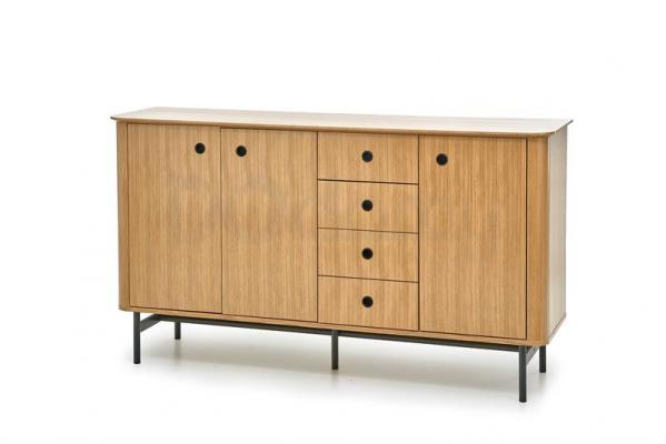 Комод Halmar SMART KM-1 дуб натуральный/черный, фото 1