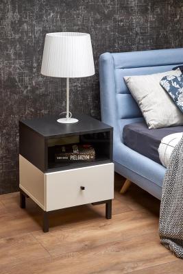 Приліжкова тумба Halmar SILVIA чорно-білий, фото 1