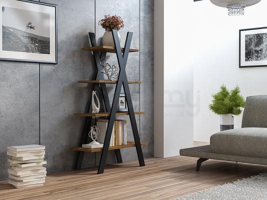 Стеллаж SIGNAL TIPI Дуб Вотан / Черный 136X80, фото 1