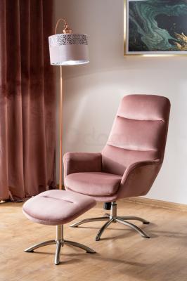 Крісло з підставкою для ніг SIGNAL NIXON VELVET Рожевий, фото 2